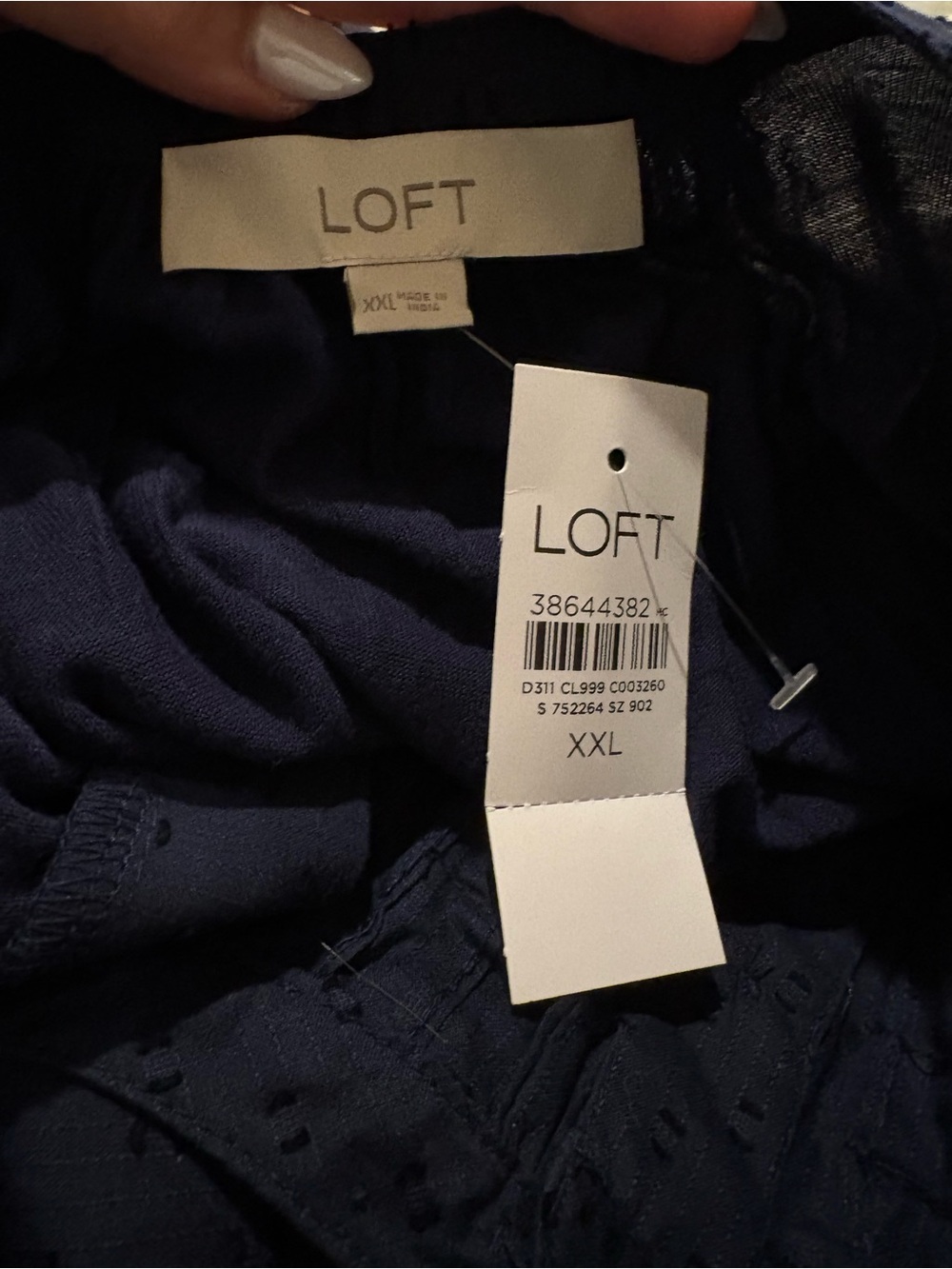 NWT Loft Pleated Yoke Mixed Media Top - Picture 5 of 8